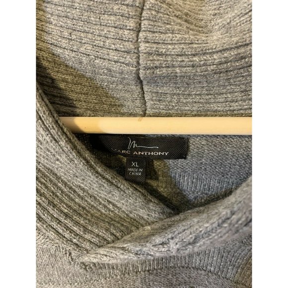 New Marc Anthony‎ Men’s Sz XL Cowl Neck Dark Gray Sweater - Picture 2 of 7